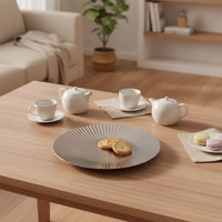 Fruit Tray Mirror-Polished Stainless Steel Tray Round for Snack Service, Hosts