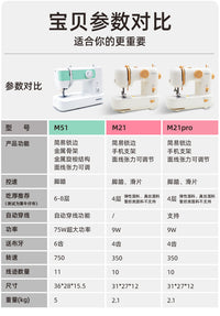 蝴蝶牌缝纫机M21家用小型官方旗舰Pro电动衣车迷你锁边全自动家庭