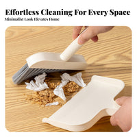 Small Broom and Dustpan Set High Density Bristles Fine Dust for Desk