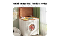 Foldable Cabinet with casters doubleOpening Household Storage Stackable
