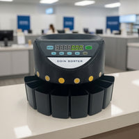 Multi-Bin Coin Sorter Machine Digital Coin Sorting Machine Tabletop Compact for Shops, Offices, Kiosks, Currency Handling, Till Organization