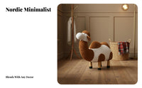 Camel Stool creature Shape paddinged Accent Seat whimsy-filled Design for browsing corner