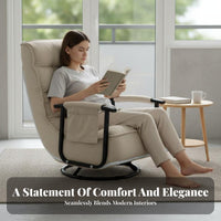 Rotating Recliner Chair Adjustable Backrest Reclining Armchair Padded Cushioning Convenient Storage Pocket for Students