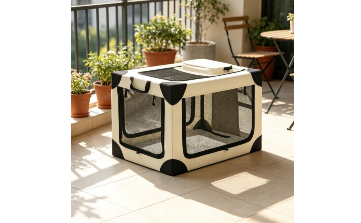 Pet Crate with Cushion Portable Foldable Pet Crate Foldable Travel Kennel for Dog, Cats, Indoor