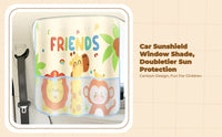 Car window shade blocks sun