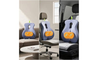 Ergonomic Back Cushion with Massage Heated Support Cushion Vibrating Memory Foam Backrest Comfortable for Drivers, Sofa
