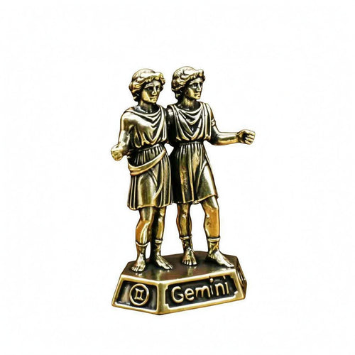 Astrological Sign Figurine Brass Tone Antique Metal Figurine Decorative for Desk