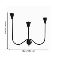 Minimalist Iron Candelabra Light Elegant Black 3-Arms Candle Holder Stable Construction 3-Arms Candelabra for Hotel