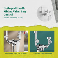 Temperature-regulated mixing valve, U-shaped toggle faucet, hot and cold water control, bathroom shower, high quality brass