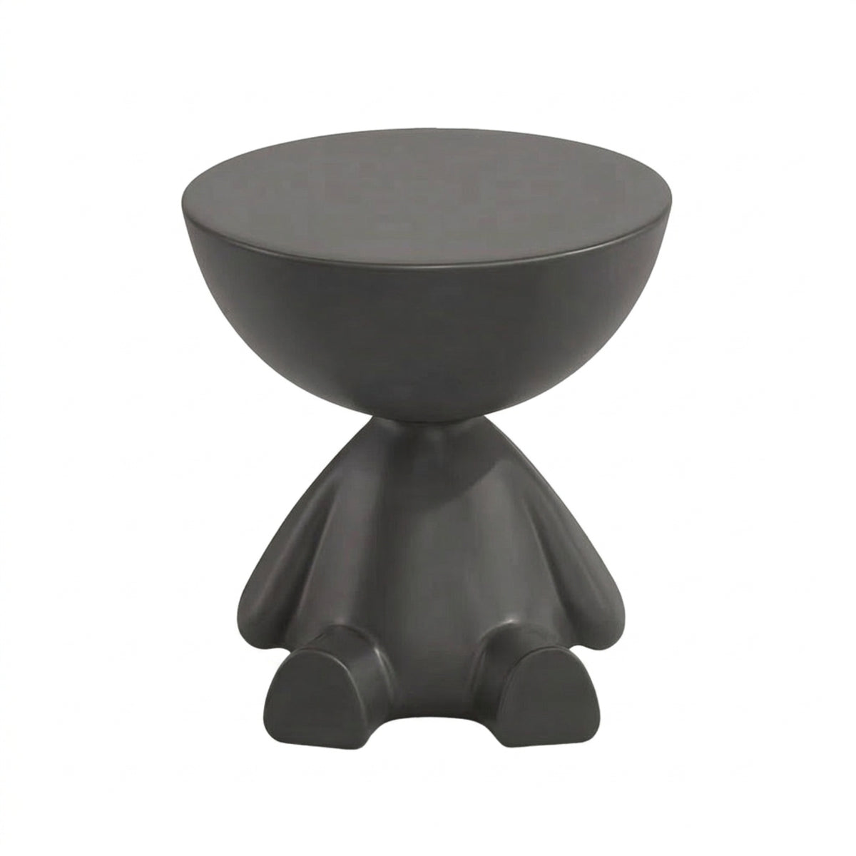 Sculptural Side Table Low-Silhouette Round Side Table Modern for Bedroom