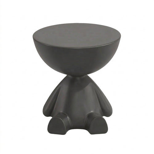 Sculptural Side Table Low-Silhouette Round Side Table Modern for Bedroom