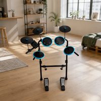 5 Pad Electronic Drum Kit, Electric Drum Set for Children, 120 Sounds, 32 Polyphony, Quiet Practice Drums