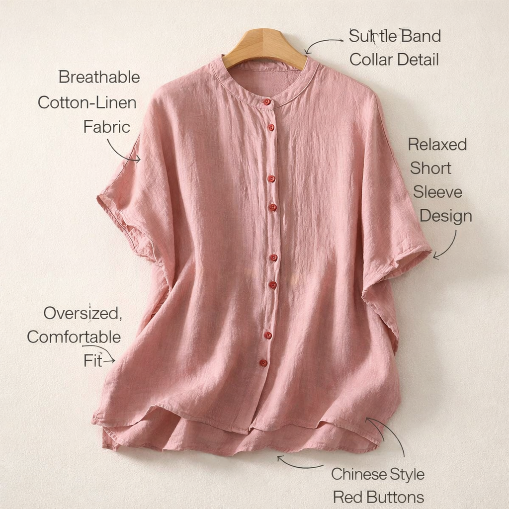 T Shirts for Women UK Linen Blend Blouses for Summer Beach Wear, Loose Fit Short Sleeve Casual Top, Plus Size Design