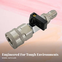 Heavy Duty 3/8 Inch Quick Connect Valve Leak Proof Quick Connect Shut Close Valve Easy Control Lever for Car Detailers, Professionals