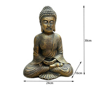 Antique Bronze Meditating Seated Buddha Statue Tabletop Meditating Buddha Statue Meditation Sculpture Peaceful for Entryway