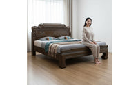 Classical Chinese Style Bed Mortise and Tenon Joinery Rosewood Foundation Bed Thickened Frame for Couples
