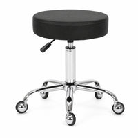 Adjustable Rolling Stool Padded Adjustable Stool with Wheels Cushioned Chair for Barbers, Barbershops