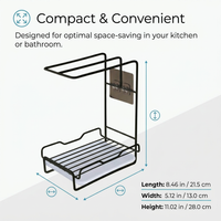 Kitchen Sink Storage Organiser, Sponge Holder for Kitchen Sink, Sink Tidy Organiser, Carbon Steel Sink Accessory Holder, Kitchen Storage Sponge Holder