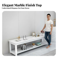 Low Profile TV Cabinet Versatile Steel Frame Entertainment Console Living Room Furniture Modern Minimalist Construction Two Tier Media Stand Suitable for Apartment Dwellers Bedroom