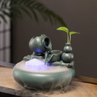 Ceramic Water Fountain Zen Design Mini Indoor Fountain Mist Effect for Office