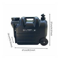 28L Wheeled Water Carrier Built-in Faucet Wheeled Water Jug with Spigot Food Grade Material for Campers, Emergency Preparedness
