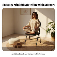 Foldable Iyengar Mind-Body Practice Chair Portable Mind-Body Practice Auxiliary Chair Non-Slip Feet Fitness Equipment Stable and Long-Lasting for Beginners, Seniors, Home Gym