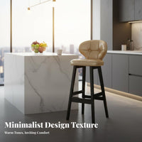 Upholstered Bar Stool with Backrest Modern Design Counter Chair Stable Base Cushioned Seat for Homeowners, Kitchen
