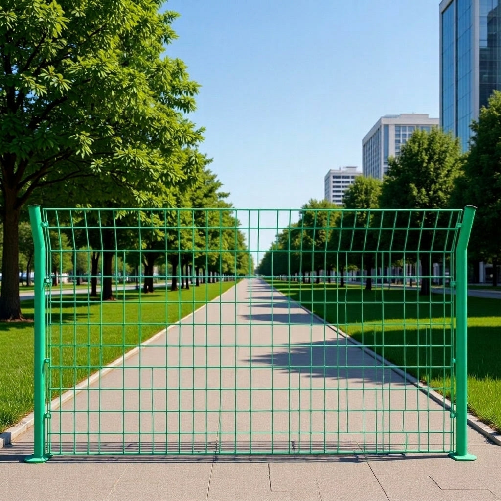 Double Wire Mesh 4.5mm Galvanized Low Carbon Steel Fence 3m Green Highway Falling Object Prevention Fence