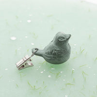 4 Pieces Clip-Attached Bird Ornament Hand-Finished Cast Iron Ornament Textured