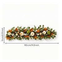 Fall Garland with Pumpkins Seasonal Artificial Maple Leaf Garland Realistic for Mantels