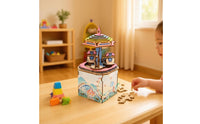 Wooden Puzzle musical box Layered DIY Wooden Puzzle Ornament Compact Mechanical Model Kit for
