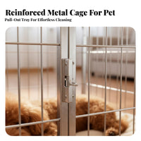 Dog Cage with Removable Tray Easy to Clean Large Dog Crate with Wheels Rust Resistant for Medium Dogs, Indoor, Outdoor