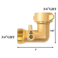 Hose Elbow Connector with Shut-off Control Lever Garden Hose Adapter with Shut-off Control Lever Heavy-Duty for Gardeners, Homeowners