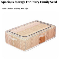 Wheeled Storage container Transparent frame Underbed Box debris-proofresistant for Bedroom, Closet