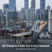 Reclining Camp Chair with Footrest Breathable Mesh Material Folding Lounger