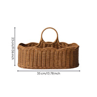 Woven Basket Natural Brown Tray Organizer Textured