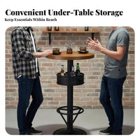 Counter Height Table and Stool Set Utilitarian Aesthetic 3-Piece High-Top Dining Set Space-Saving Easy Assembly for Students