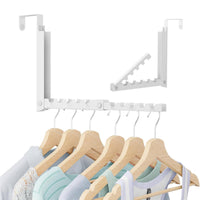 Extendable Door Garment Hanging Rack Easy Installation over the Door Clothes Rack Rust-Resistant Portable Laundry Hanger for Renters, Commuters