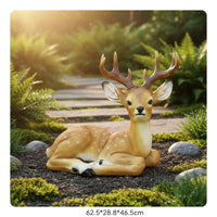 7 Pieces Decorative Deer Statue Hand Painted Realistic Deer Statue Weather-Resistant for Outdoor
