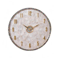 Shell Dial Clock Gold Numerals Timekeeper Simple Style Home Decor