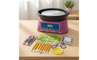 Tabletop Mini Pottery Wheel with LCD Display Compact Electric Pottery Wheel Lightweight Machinery Adjustable-Speed for Beginners, Hobbyists, Crafters, Diy Crafts, Home Studio