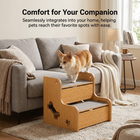 Dog Steps Stairs Bed for Small Dogs, Non-Slip Pet Bed Access, High Density Foam  #variant:2-Layer, 12CM Step Height