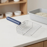 Litter Scooper with Wood Handle, 33*15.5cm Stainless Steel Cat Litter Sifter, Metal Scooper with Large Slots for Fast Sifting and Cleaning