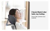 Contoured Adjustable Chair Neck Rest Black Cover Chair Headrest Pillow
