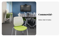 Molded Shell Chair with Metal Legs Stackable Armless Plong-lastingic Shell Chair