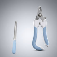 Nail Clippers and Nail File Set for Cat Grooming, Stainless Steel Sharp Blades for Dog Grooming, Non Slip Ergonomic Handle, Home Grooming Kit