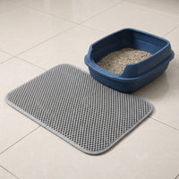 Folding Cat Litter Mat with water-resistant pattern, Double Layer EVA Material Trapper Mat, Honeycomb Structure for household pet Care