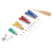 Multi-Functional Textile Bias Tape Tool Kit Multiple Sizes Included Bias Tape Tool Set Convenient and Practical for Sewers