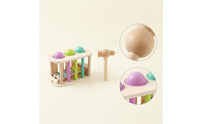 Developmental Wooden Pounding Toy with Mallet Sensory Pounding Bench with Mallet Compact Wooden Hammer Toy Rounded Edges for Toddlers, Playroom