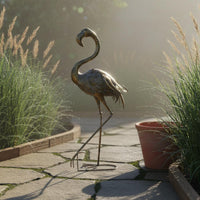 Iron Flamingo Decor Freestanding Flamingo Statue Vintage Design for Wedding